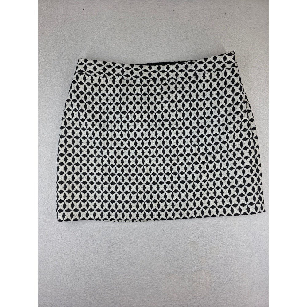 Banana Republic Womens Black White Geometric Diamond Print Mini Skirt Size 12
